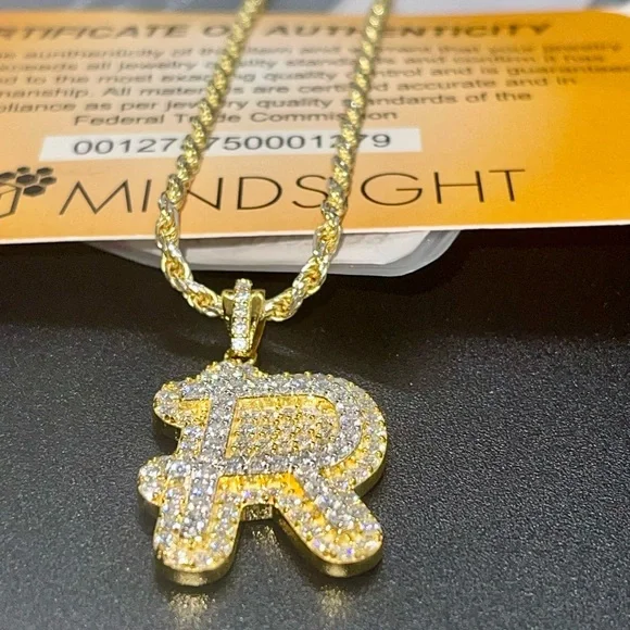 VVS GRA certified moissanite diamond R initial letter, 100% passes diamond test - Picture 8 of 9